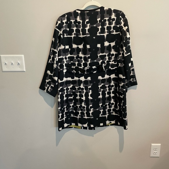Maggy London Light Pea Coat Size 6 Black and White - Picture 4 of 5